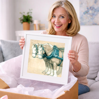 Quiet Strength in Harness - working horse art gift idea for horse lovers