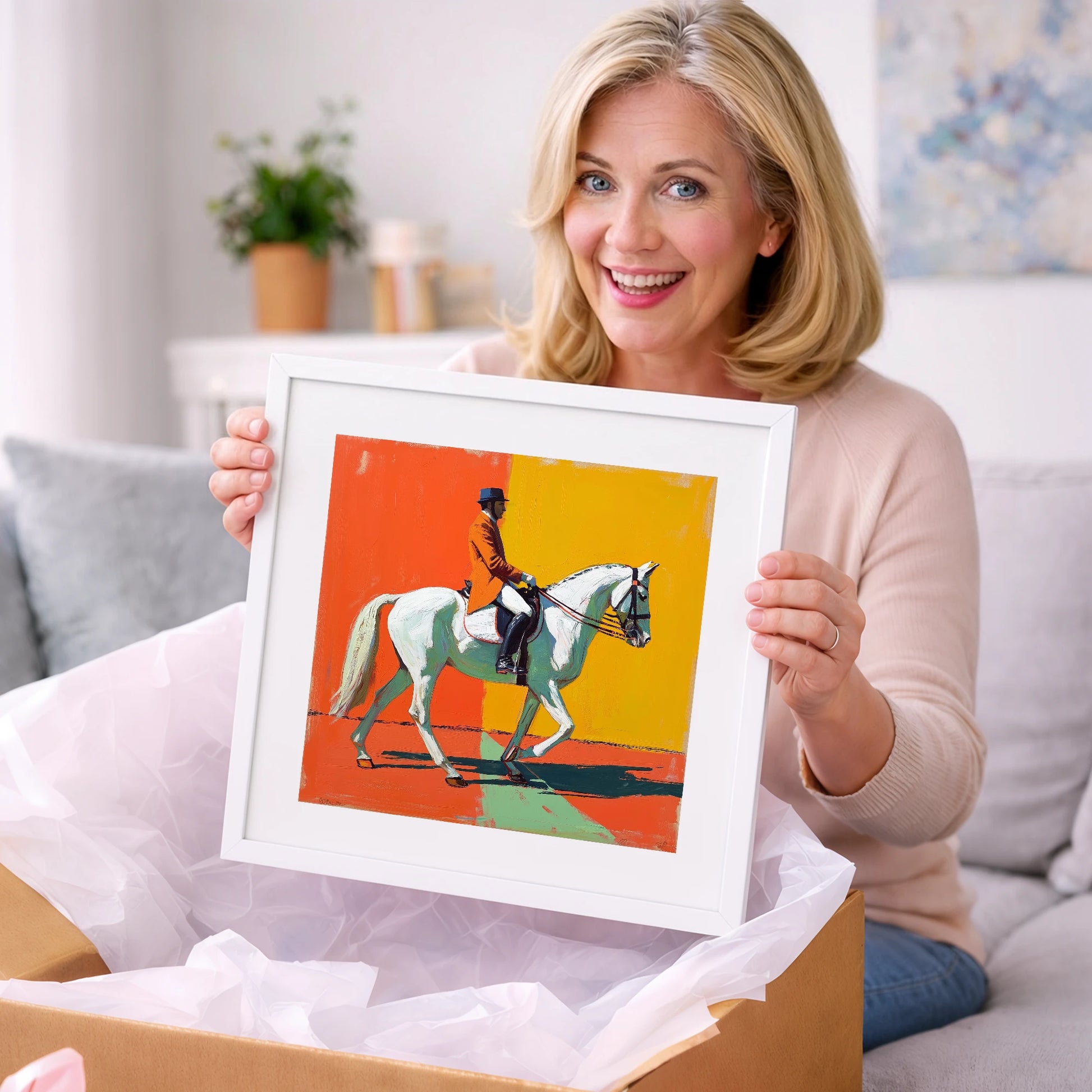 Rhythm In Colour - dressage horse art gift idea for horse lovers