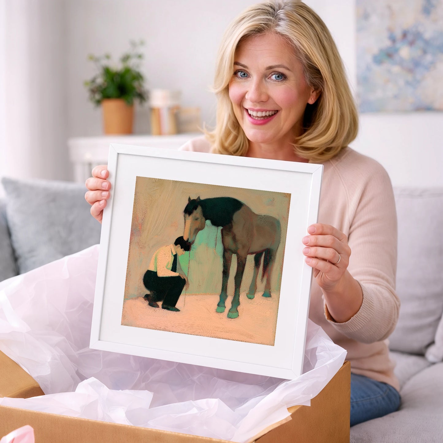 A Silent Understanding - horse & rider art gift idea for horse lovers
