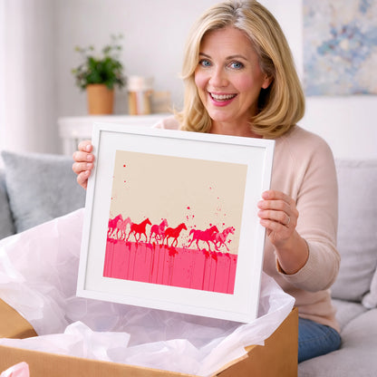 Magenta Motion - wild horses art gift idea for horse lovers