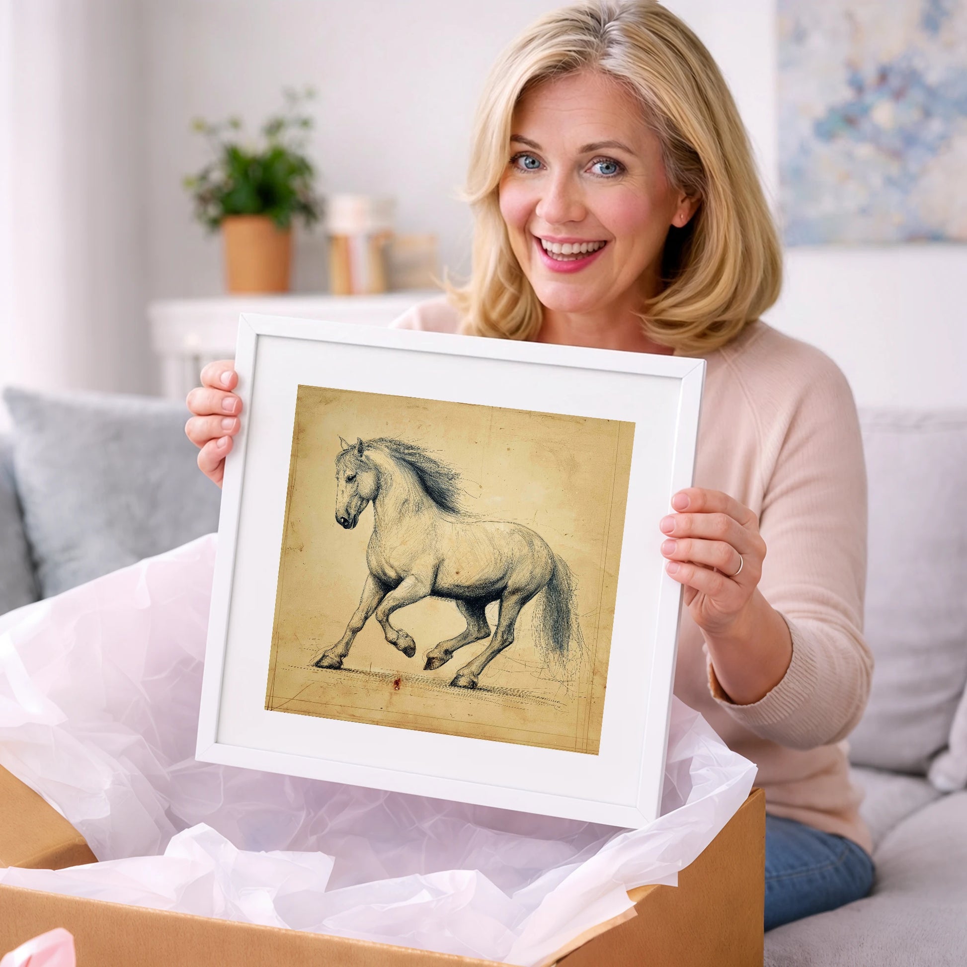 Classical Motion Study - horse portrait art gift idea for horse lovers