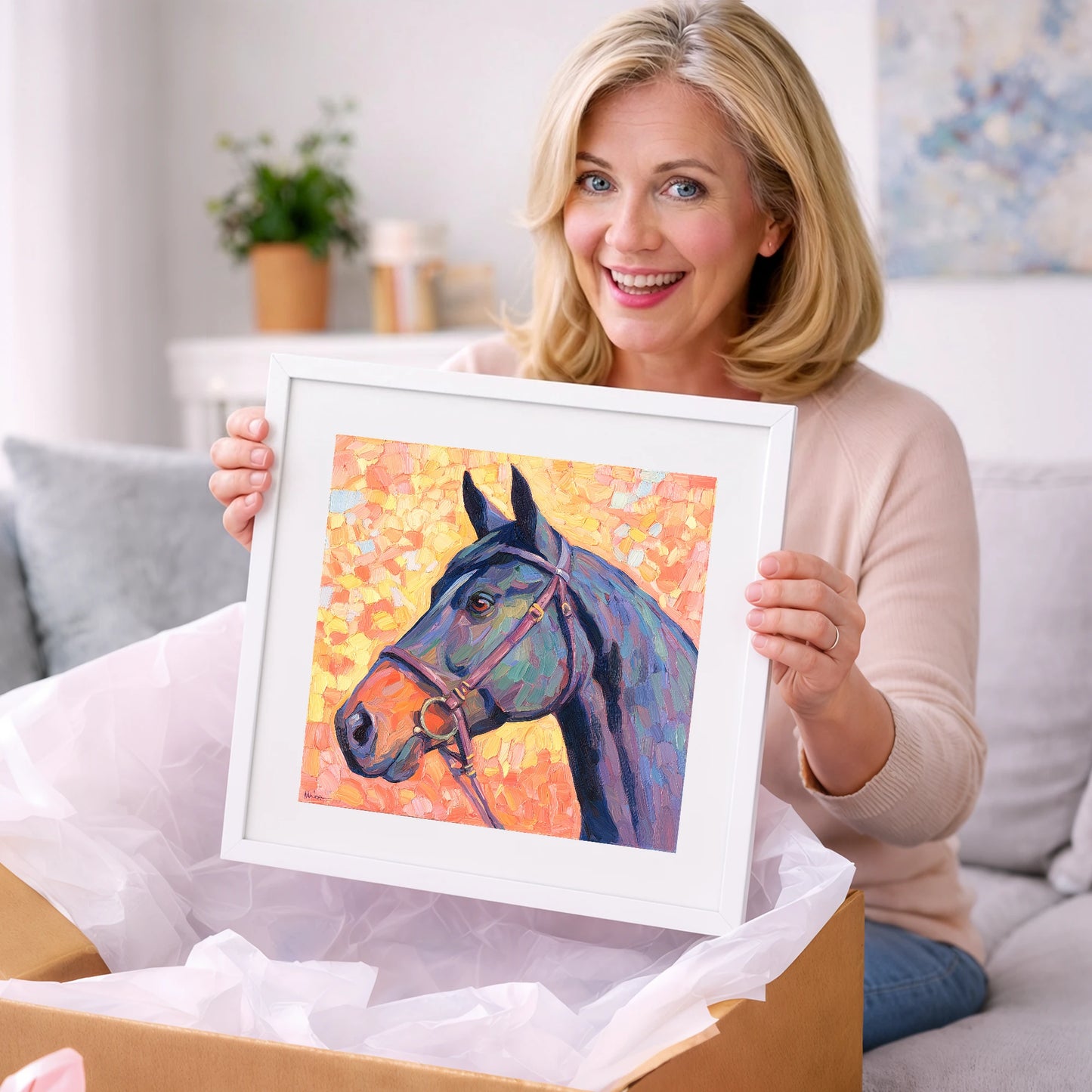 Radiant Equine Profile - horse portrait art gift idea for horse lovers
