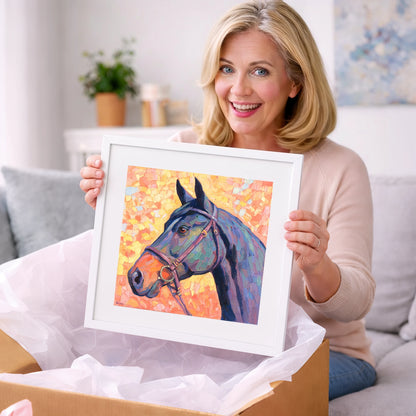 Radiant Equine Profile - horse portrait art gift idea for horse lovers
