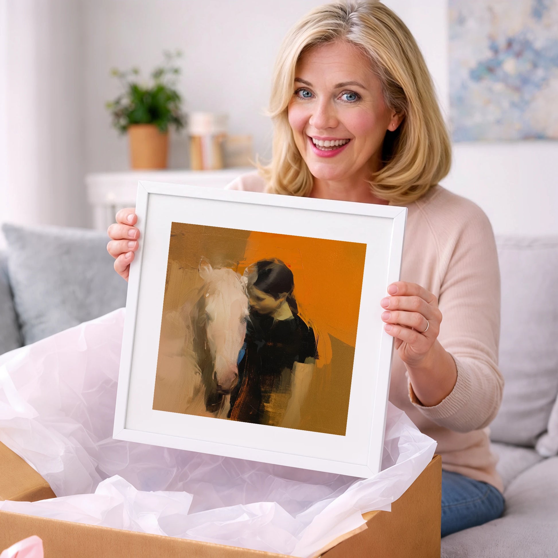 Unspoken Bond - horse & rider art gift idea for horse lovers