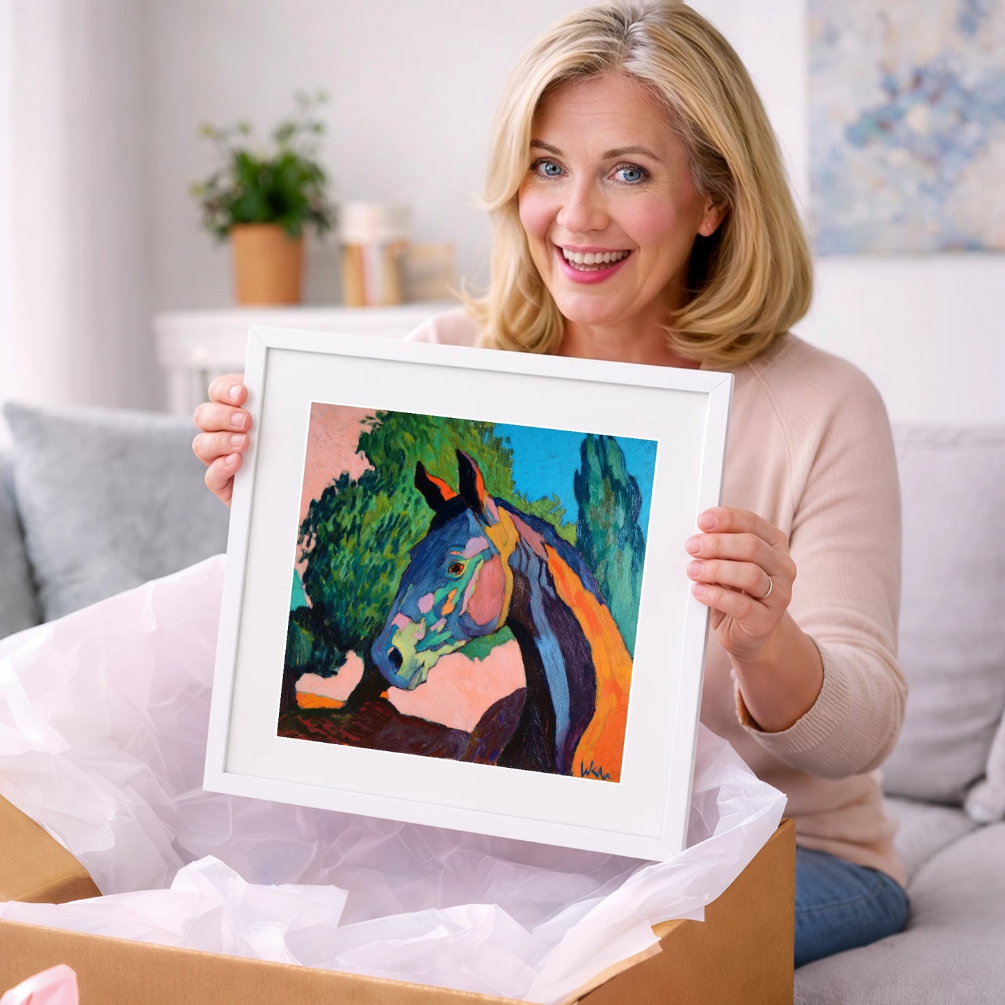 Vibrant Equine Expression - horse portrait art gift idea for horse lovers