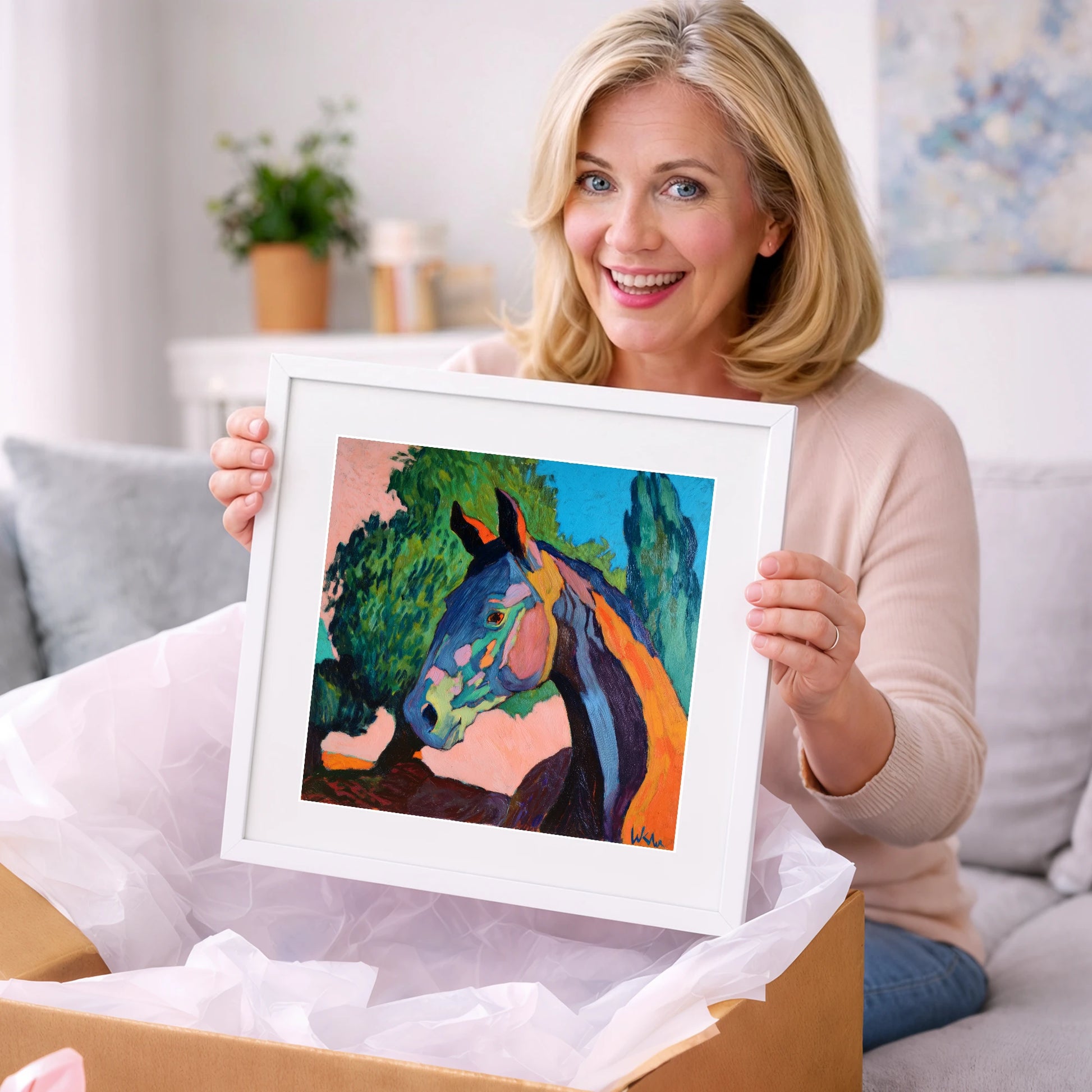 Vibrant Equine Expression - horse portrait art gift idea for horse lovers