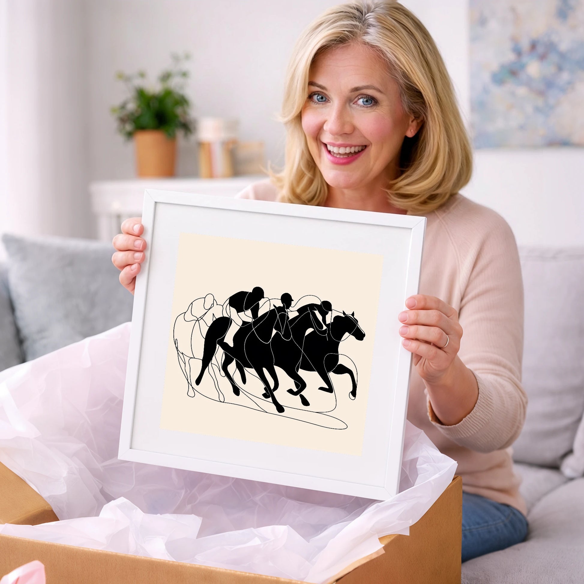 The Homestretch - racing horse art gift idea for horse lovers