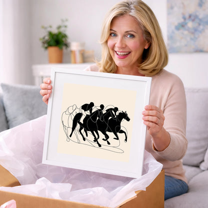 The Homestretch - racing horse art gift idea for horse lovers