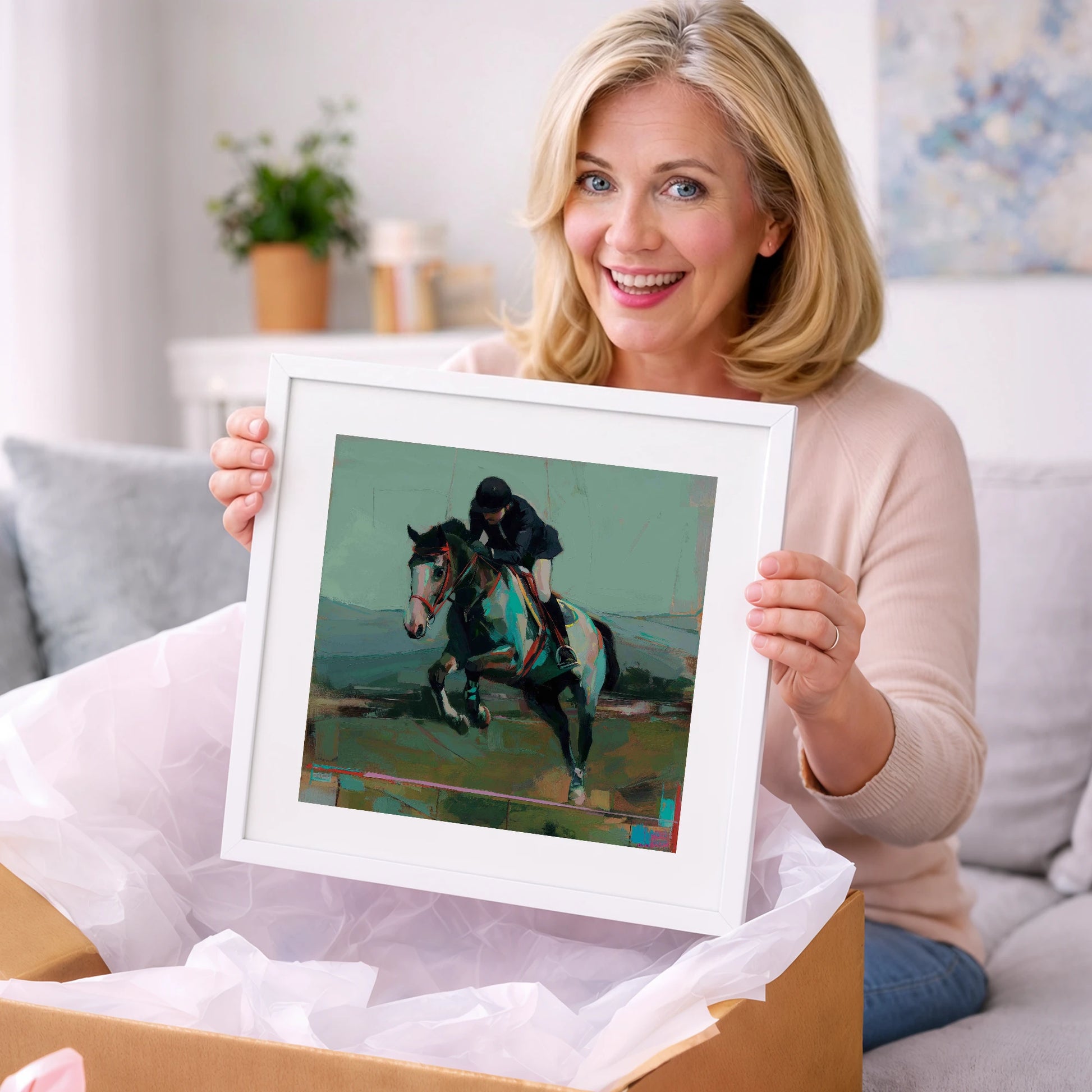 The Bold Clear - show jumping horse art gift idea for horse lovers