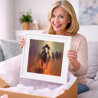 The Home Straight - racing horse art gift idea for horse lovers