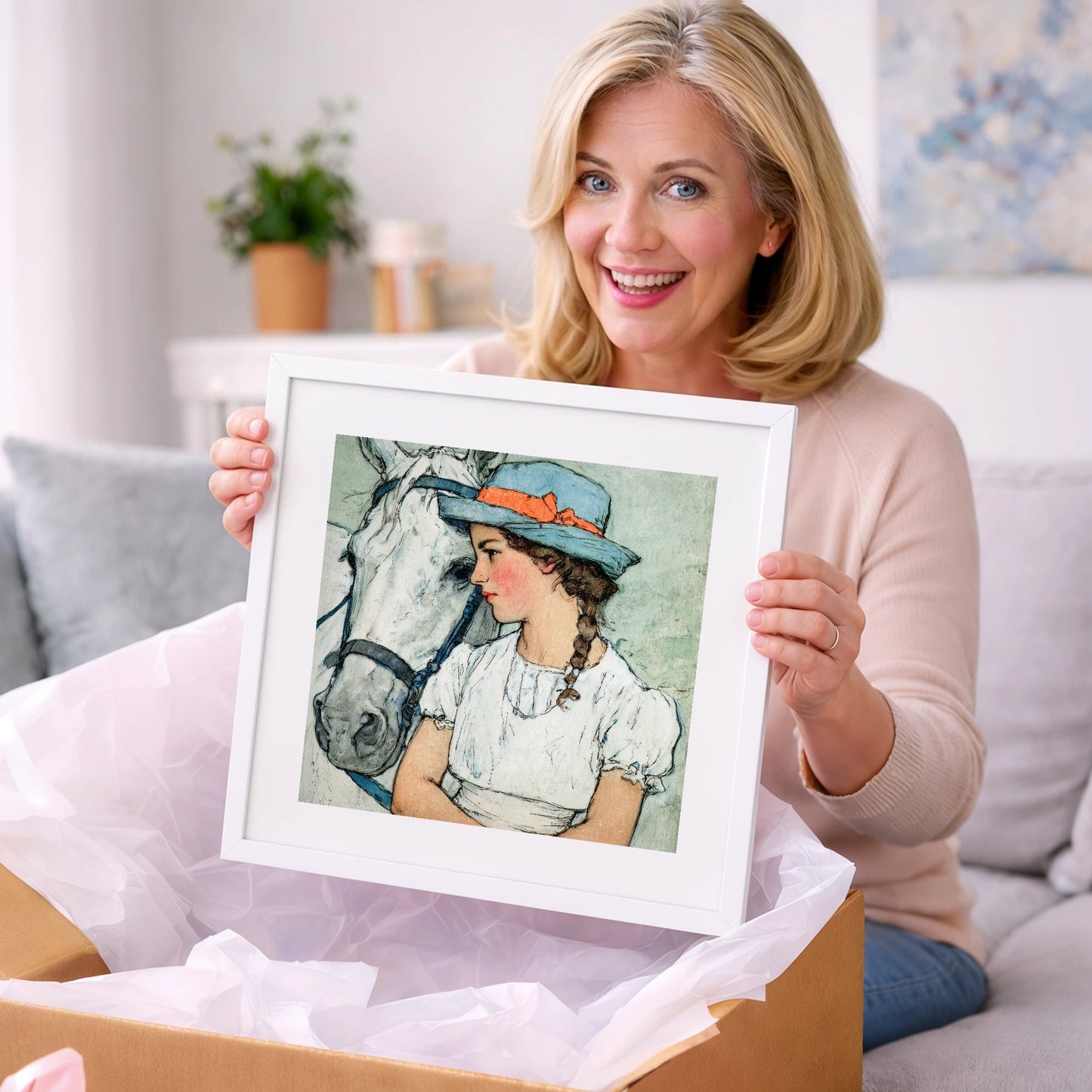 A Quiet Bond - horse & rider art gift idea for horse lovers