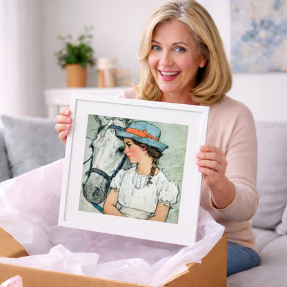 A Quiet Bond - horse & rider art gift idea for horse lovers