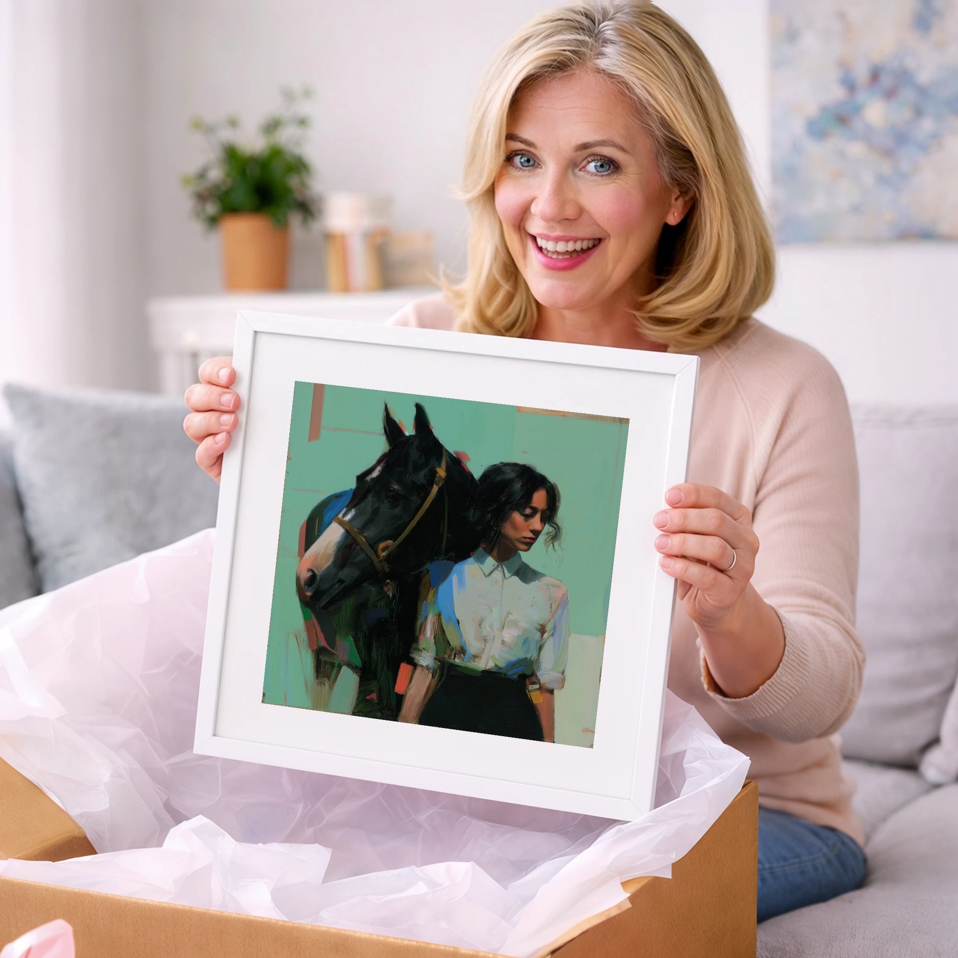 The Shared Silence - horse & rider art gift idea for horse lovers