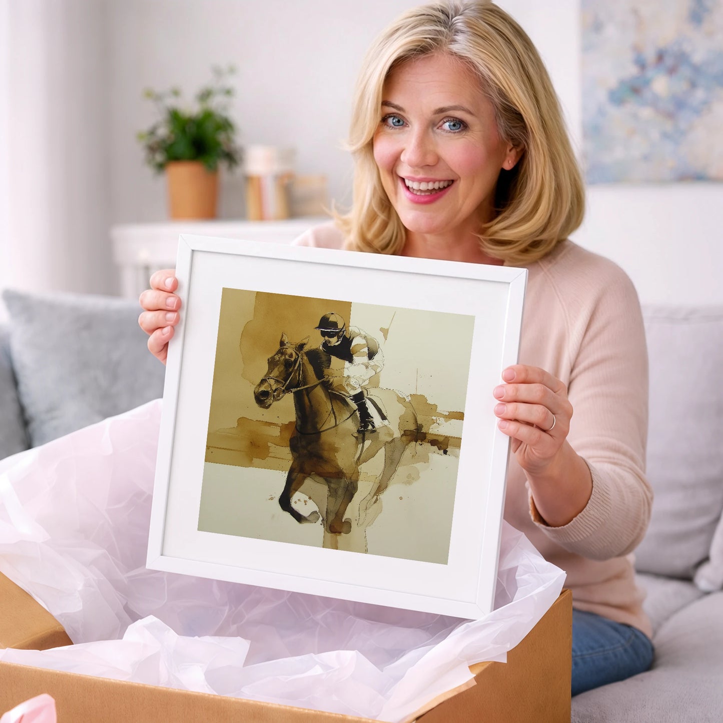 Sepia Sprint - racing horse art gift idea for horse lovers