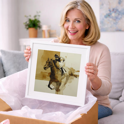 Sepia Sprint - racing horse art gift idea for horse lovers