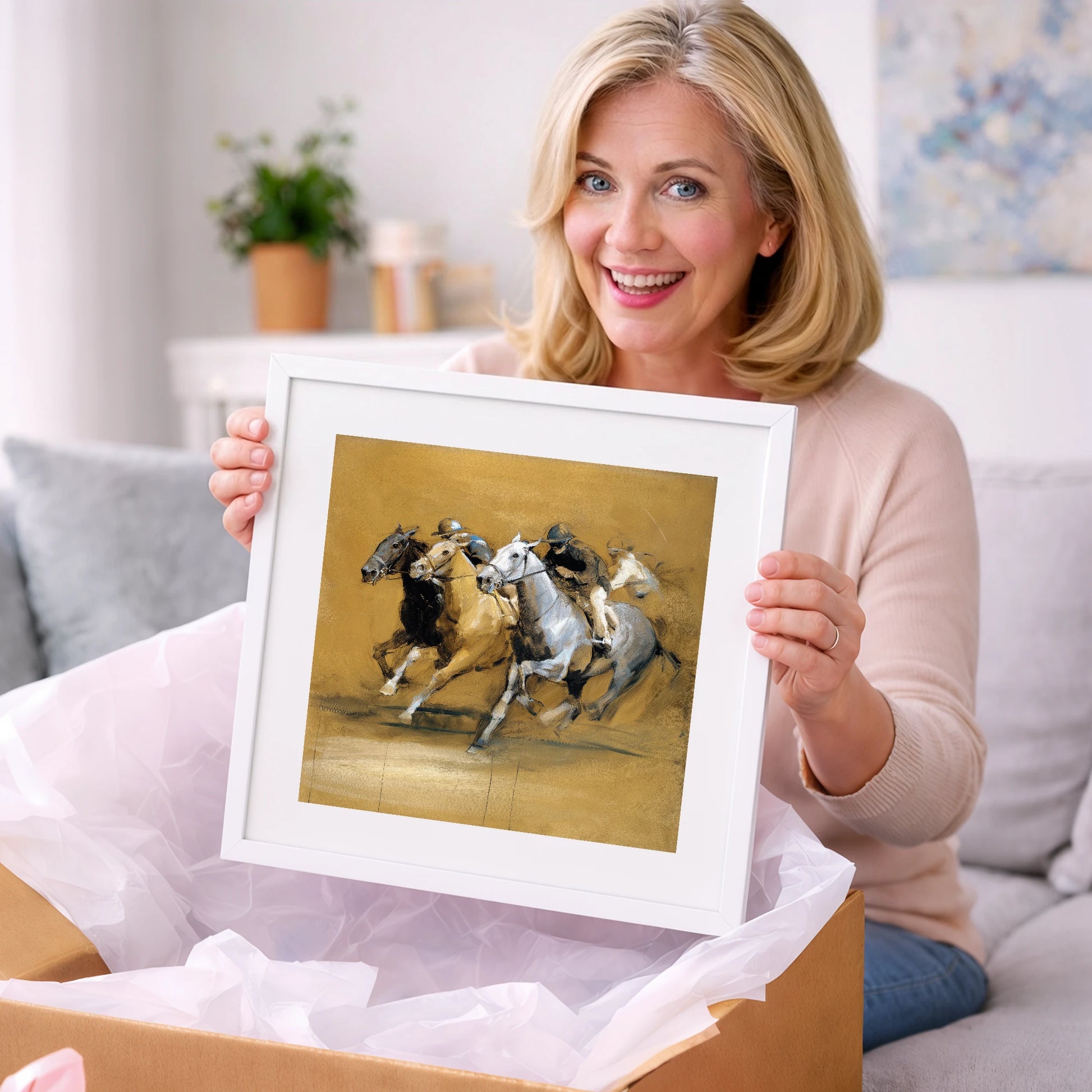 The Final Furlong - racing horse art gift idea for horse lovers