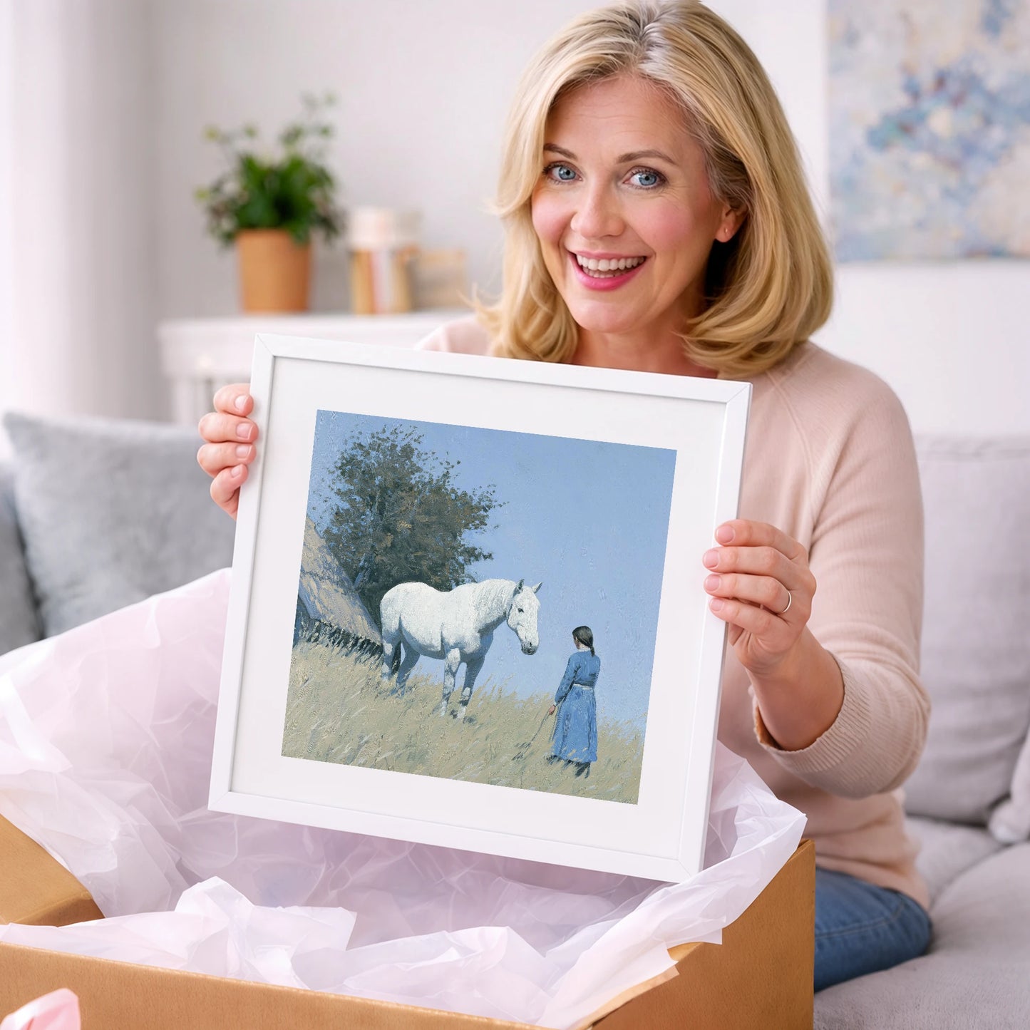 A Quiet Understanding - horse & rider art gift idea for horse lovers