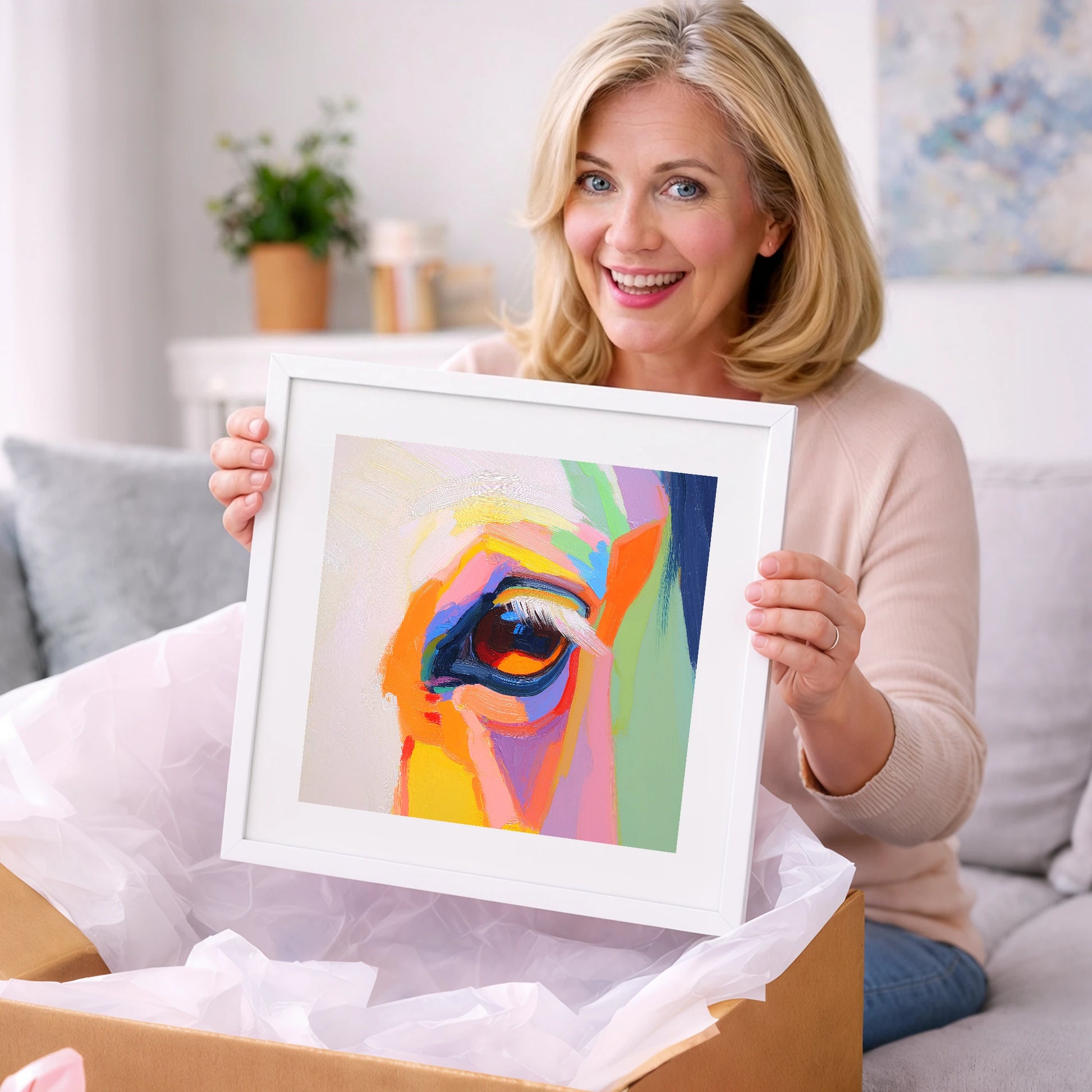 Kaleidoscopic Gaze - horse portrait art gift idea for horse lovers