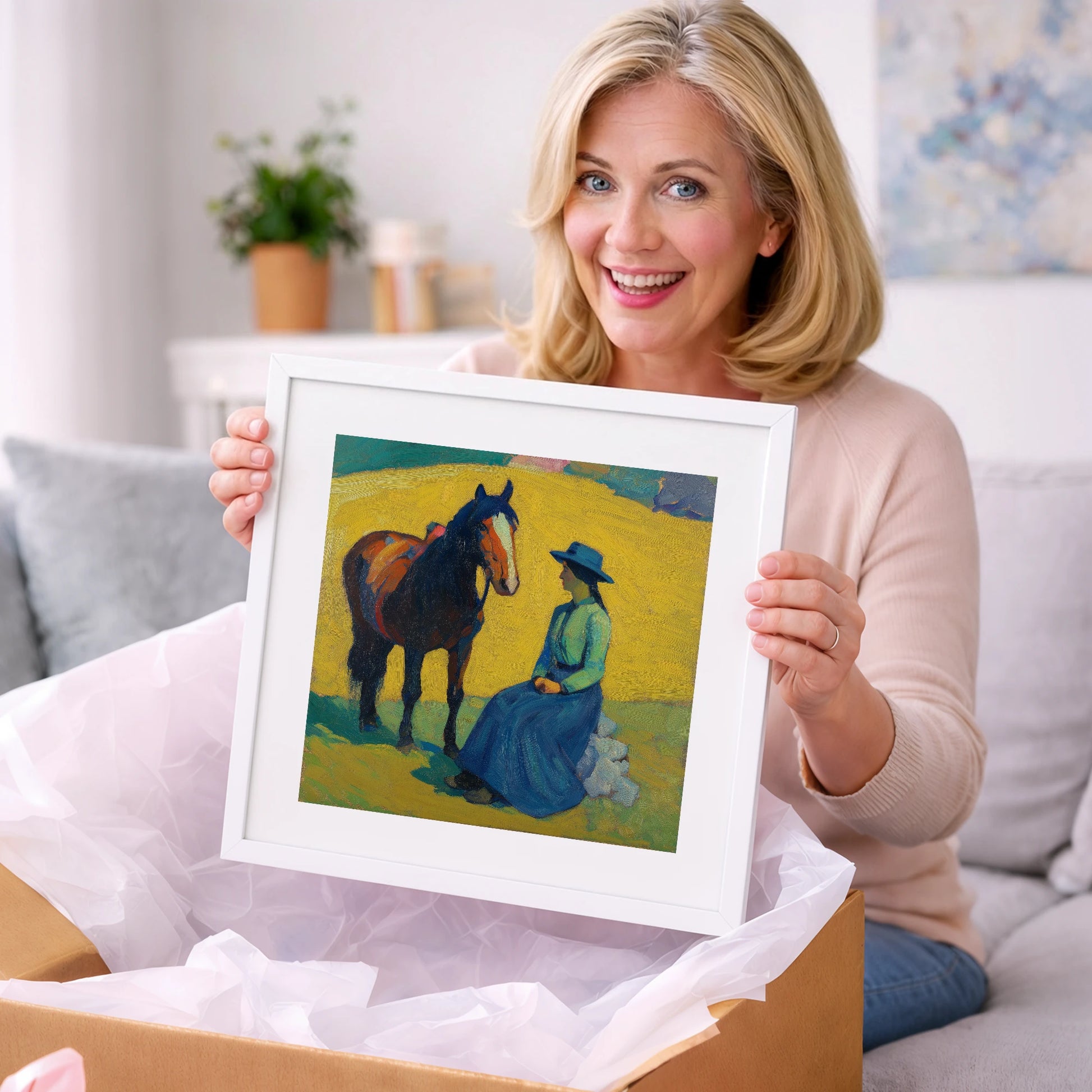 The Radiant Exchange - horse & rider art gift idea for horse lovers
