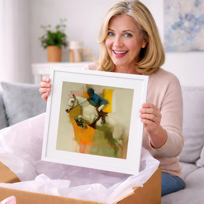 The Moment of Suspension - show jumping horse art gift idea for horse lovers