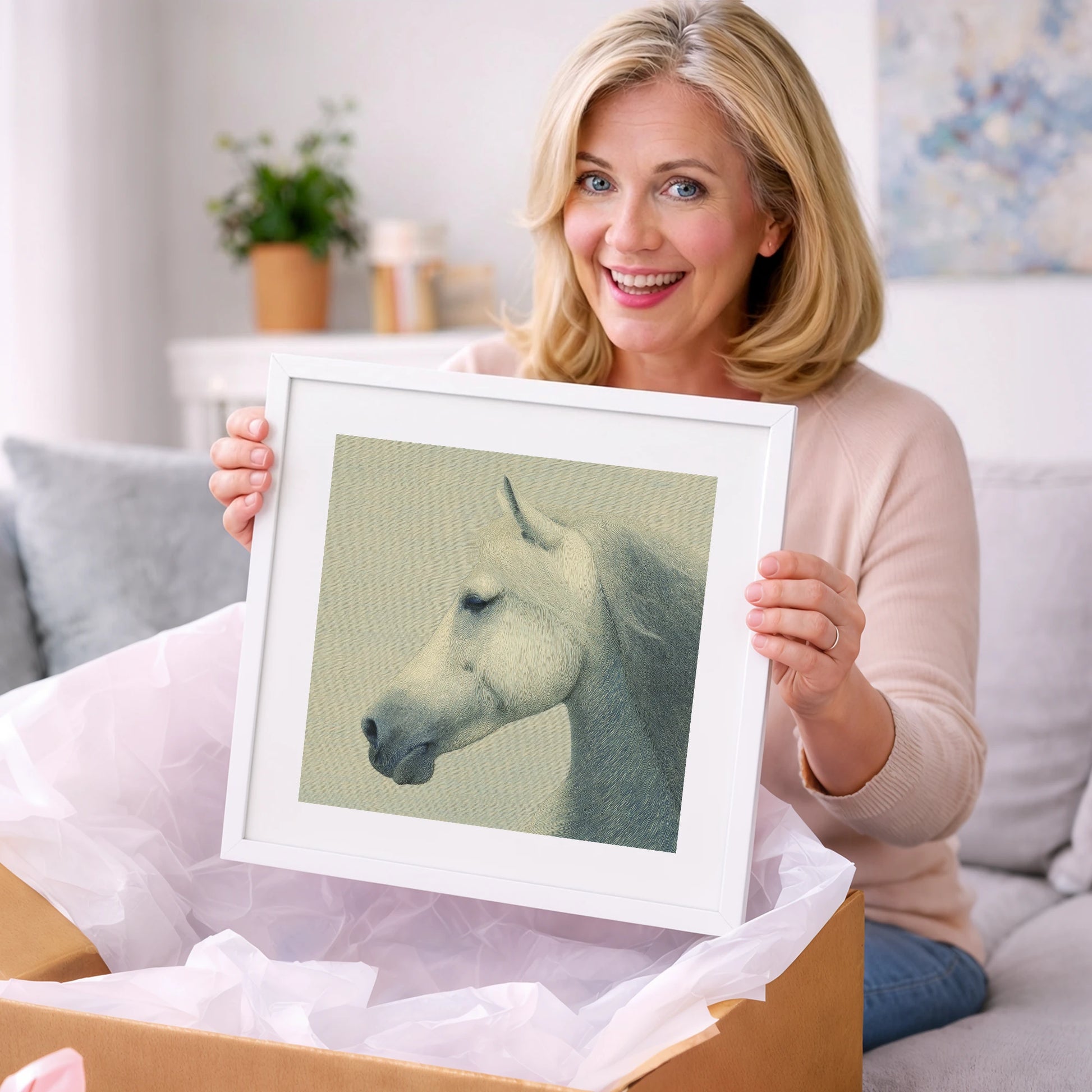 Timeless Grey Profile - horse breed art gift idea for horse lovers