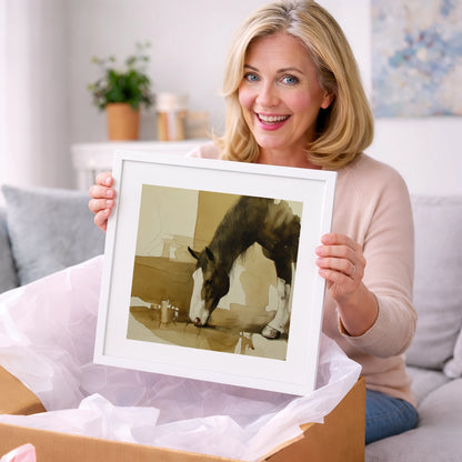 Sepia Equine Study - horse breed art gift idea for horse lovers