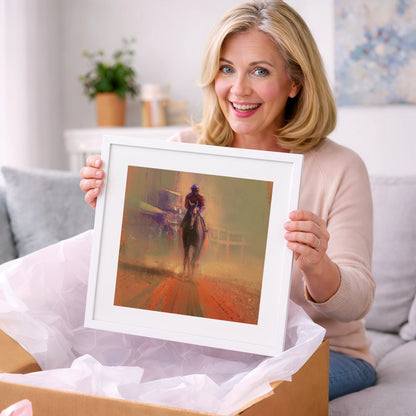 Emerging From The Dust - racing horse art gift idea for horse lovers