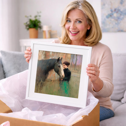 The Silent Bond - horse & rider art gift idea for horse lovers