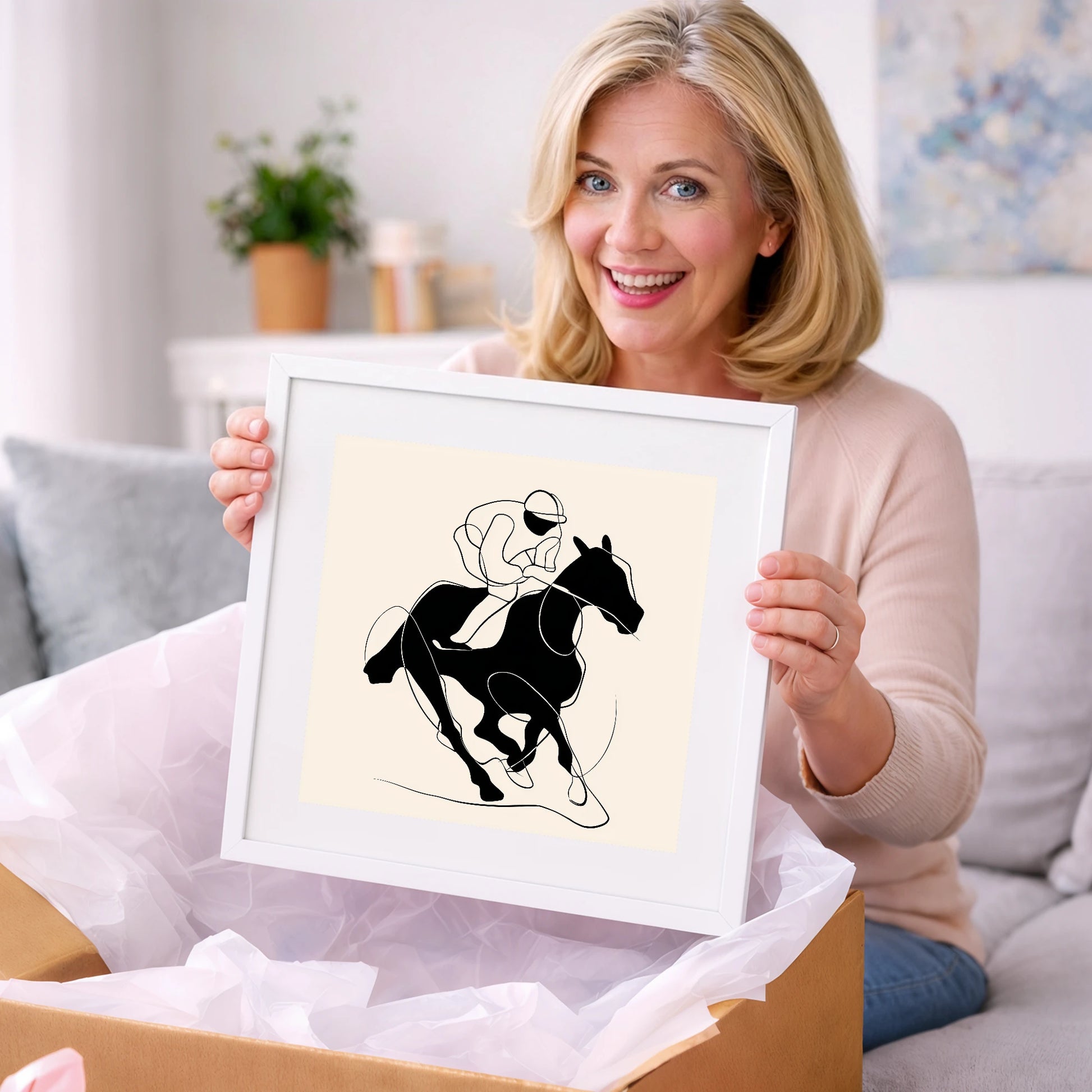 Silhouetted Gallop - racing horse art gift idea for horse lovers