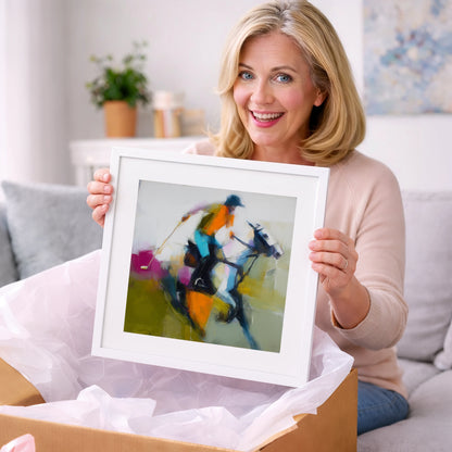 Midfield Momentum - polo horse art gift idea for horse lovers