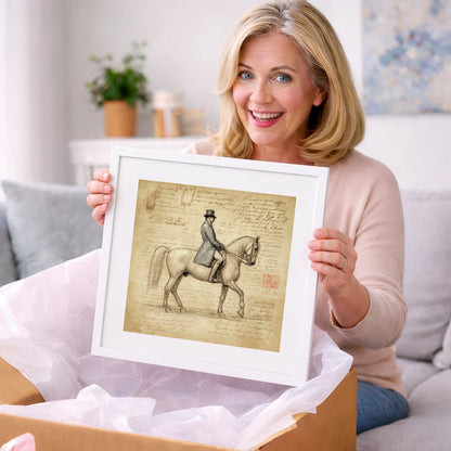 Classical Equitation Study - dressage horse art gift idea for horse lovers