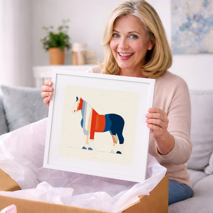 Modernist Equine Silhouette - horse breed art gift idea for horse lovers