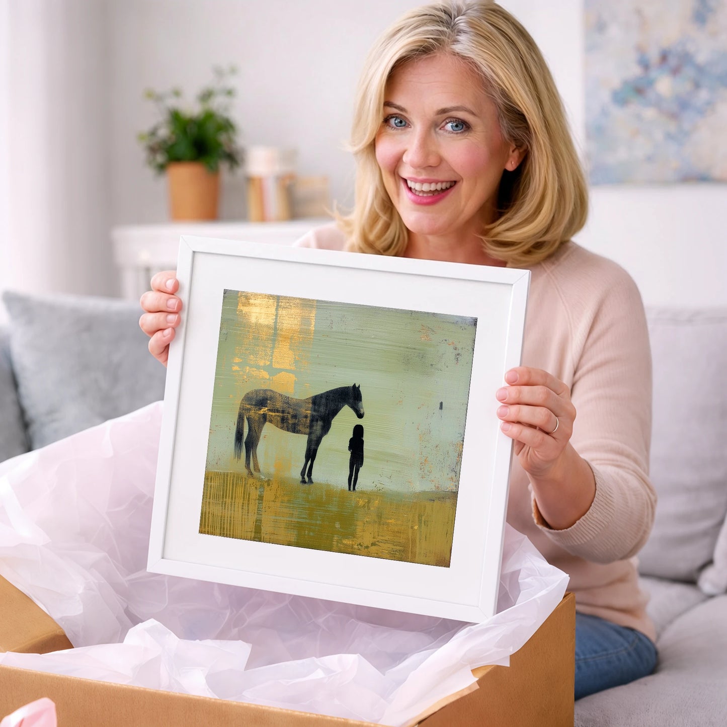 Gilded Connection - horse & rider art gift idea for horse lovers