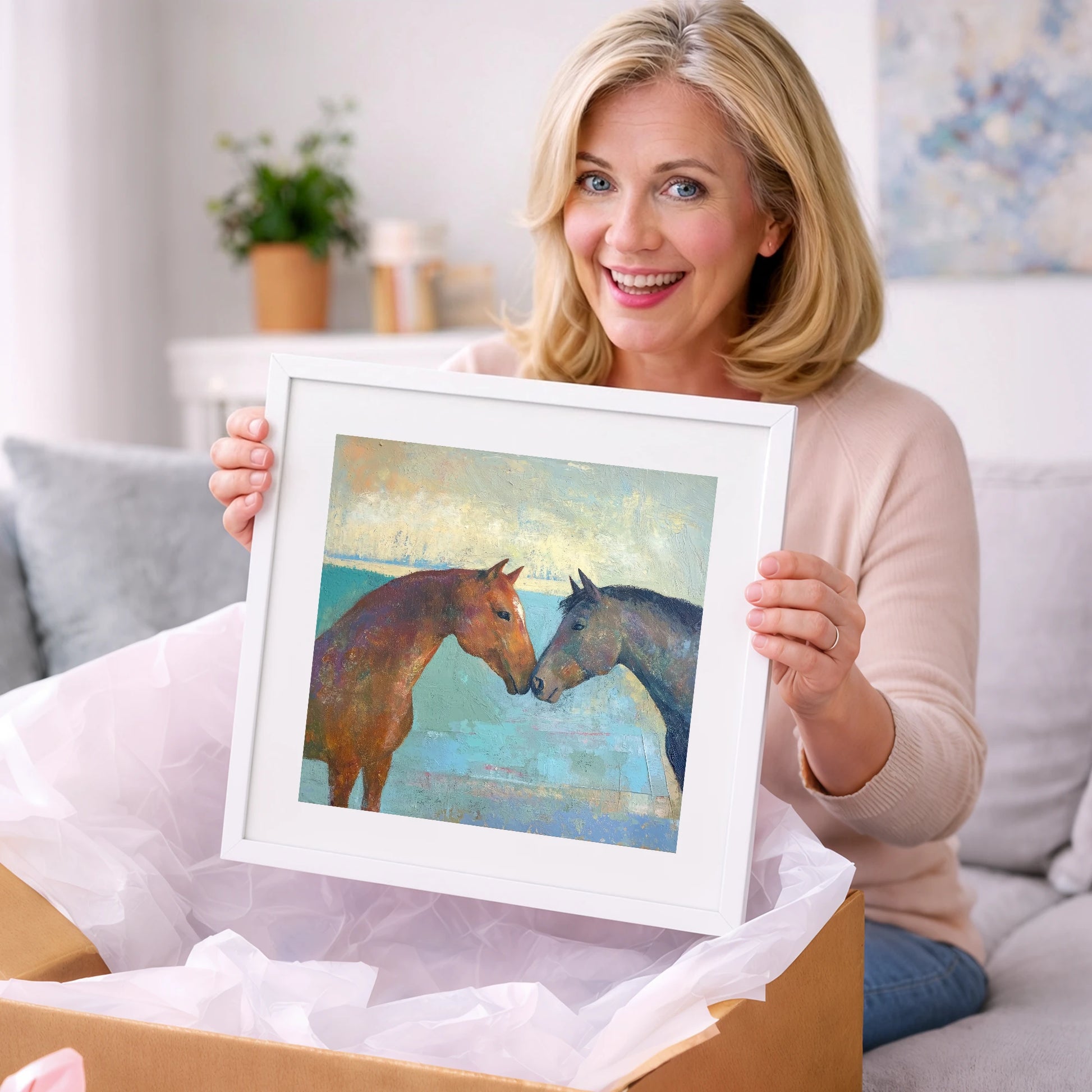 Kindred Spirits - horse portrait art gift idea for horse lovers