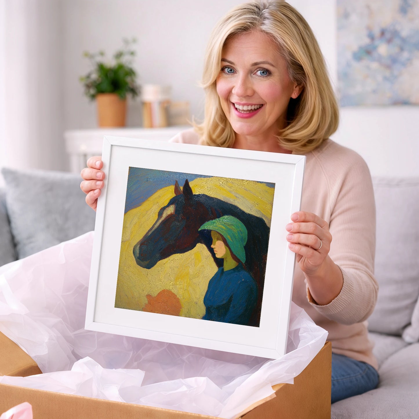 The Quiet Bond - horse & rider art gift idea for horse lovers