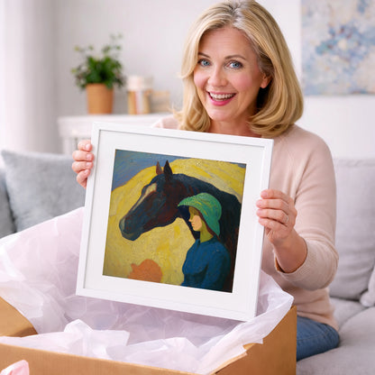 The Quiet Bond - horse & rider art gift idea for horse lovers