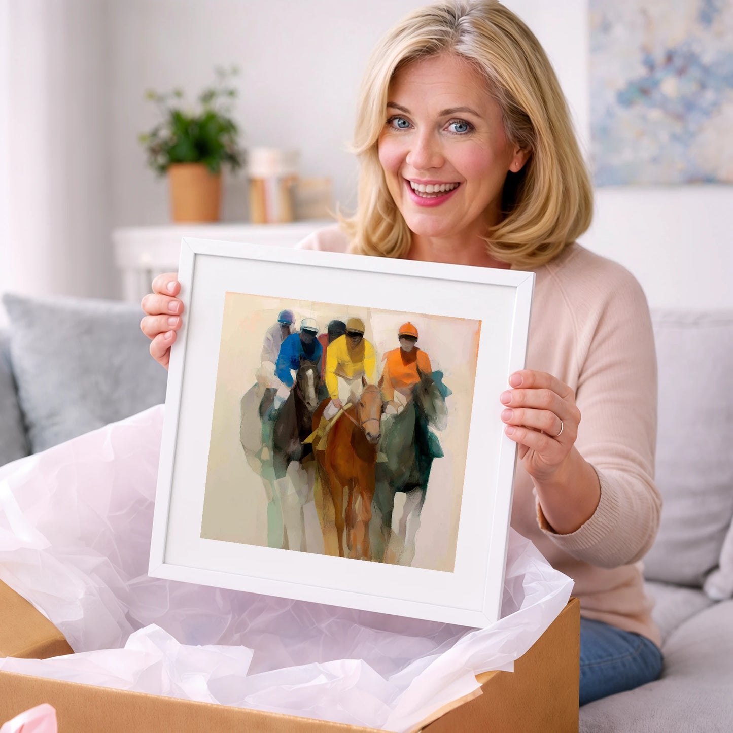 The Front Runners - racing horse art gift idea for horse lovers
