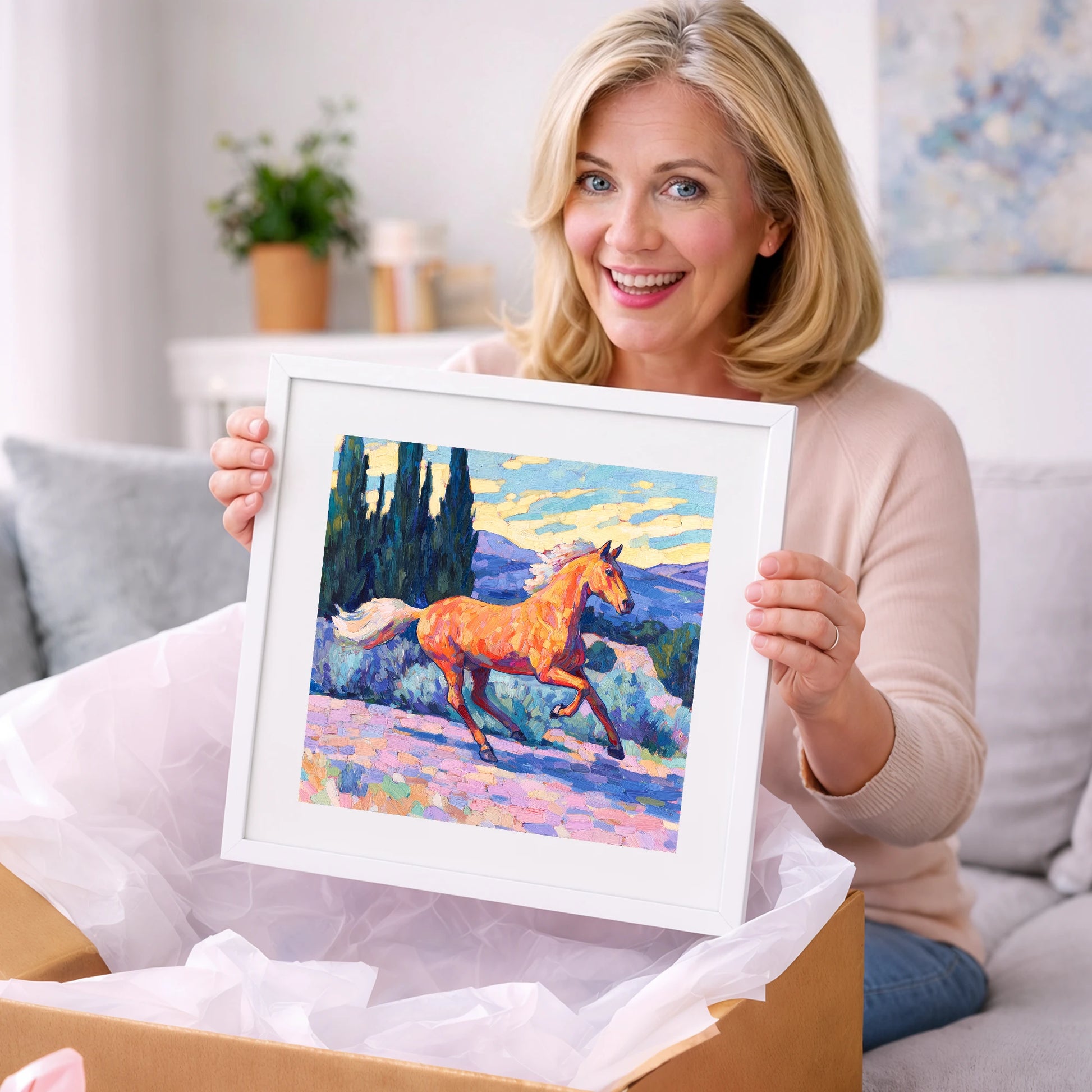 Vibrant Golden Canter - horse breed art gift idea for horse lovers