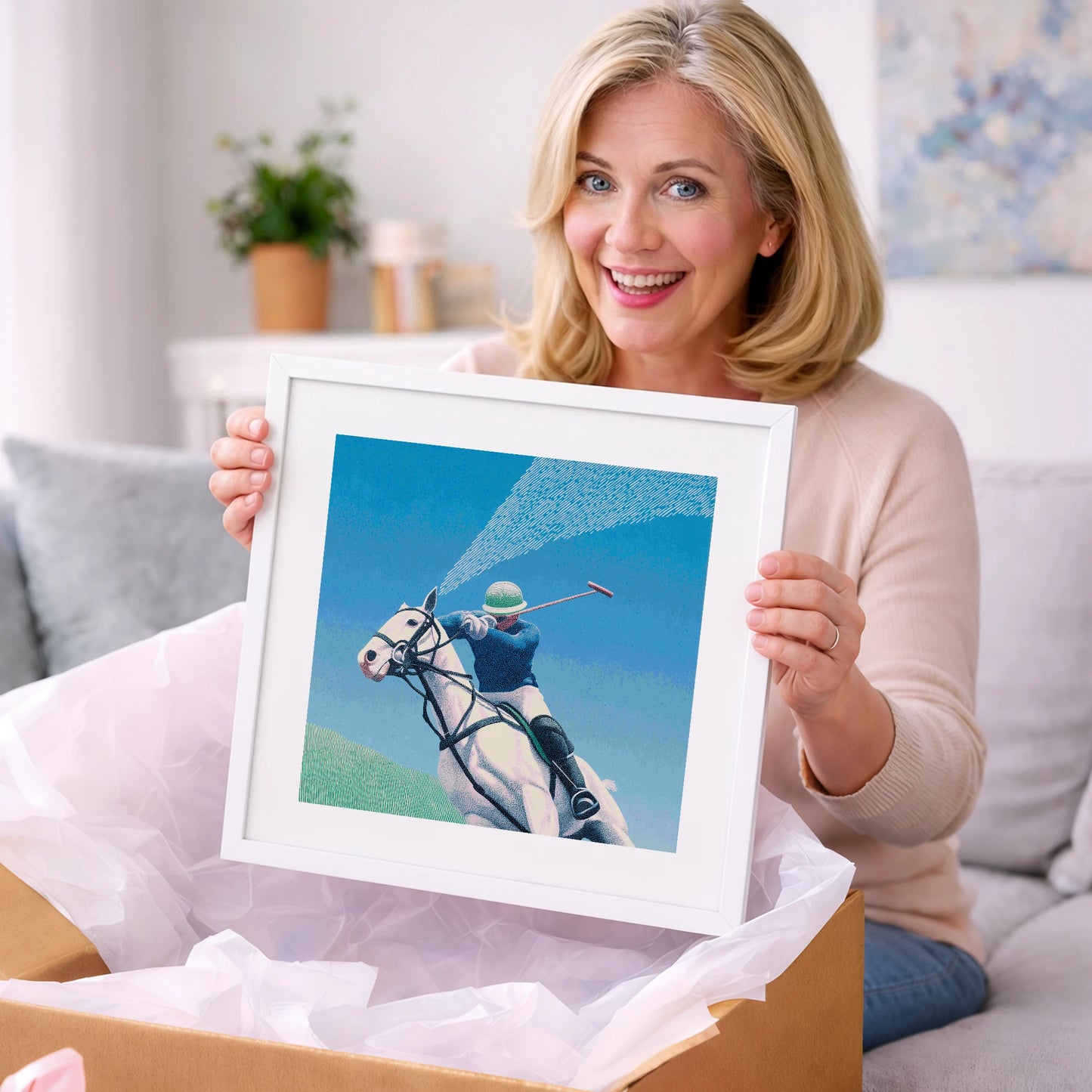 Skyward Swing - polo horse art gift idea for horse lovers