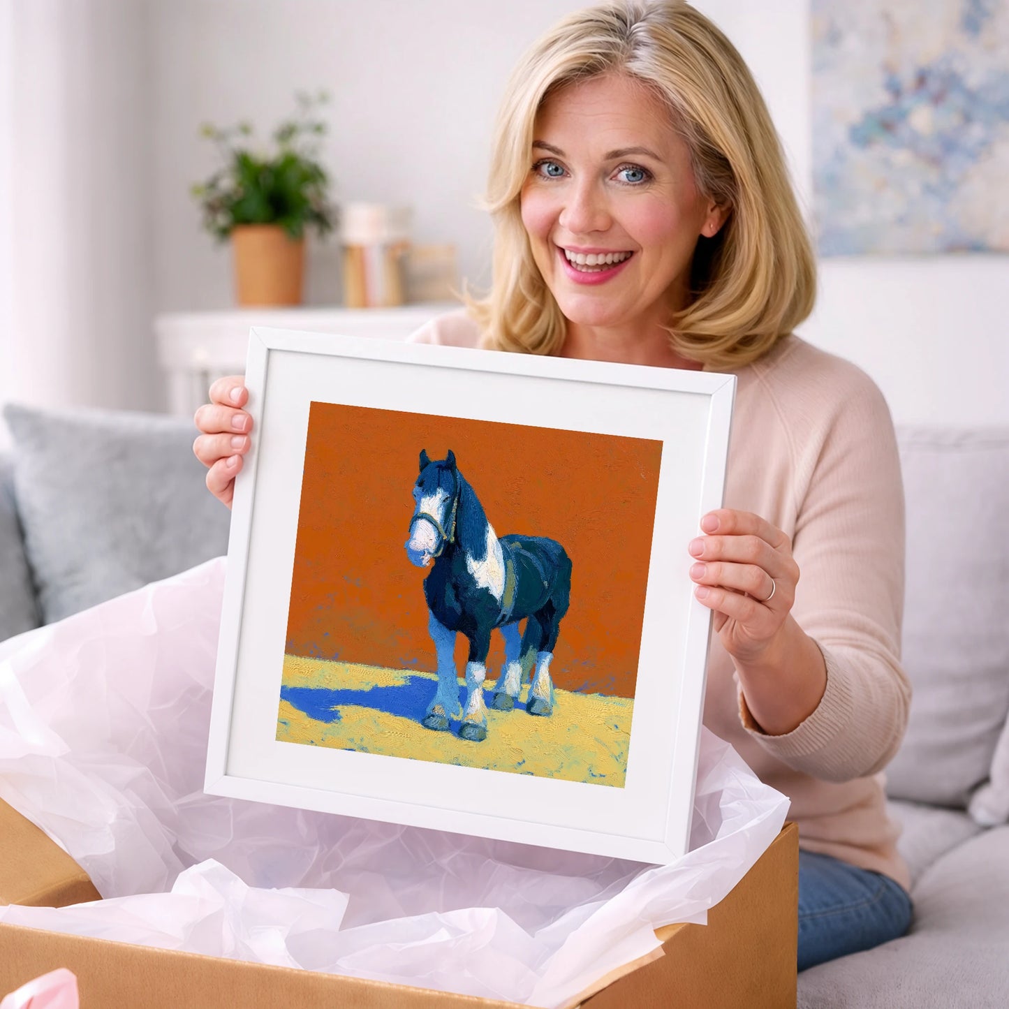 Vibrant Heavy Cob - horse breed art gift idea for horse lovers