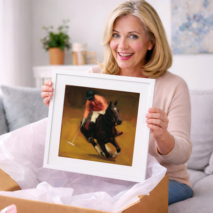 Heat of the Chukka - polo horse art gift idea for horse lovers