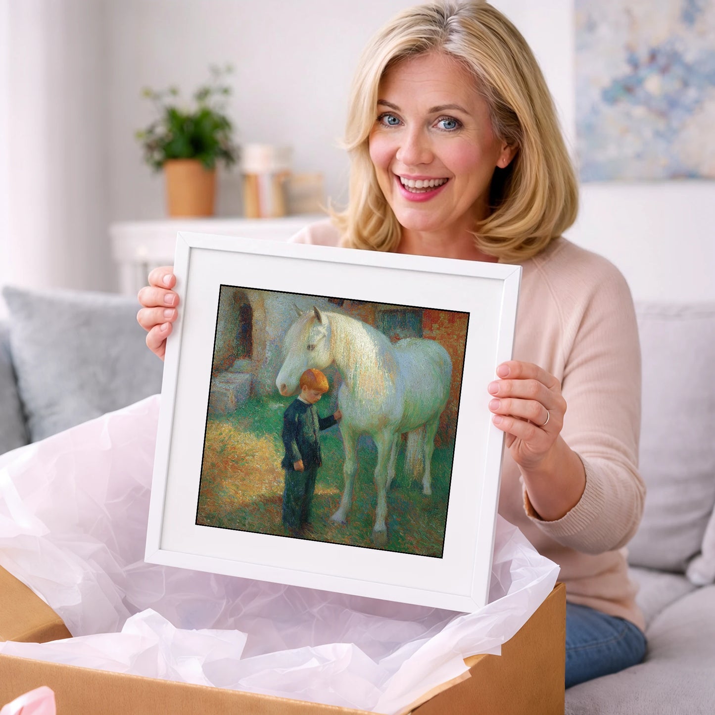 A Quiet Understanding - horse & rider art gift idea for horse lovers