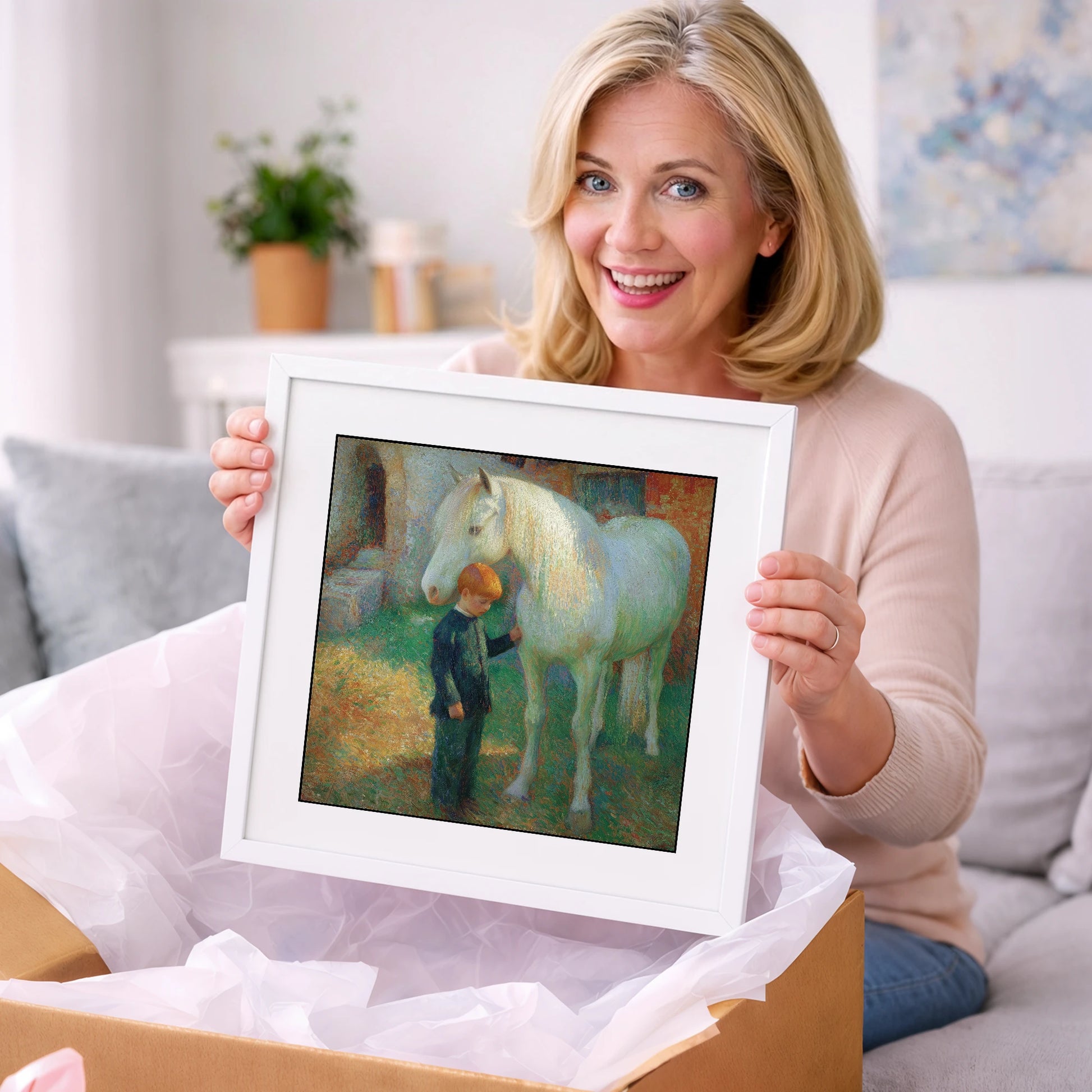 A Quiet Understanding - horse & rider art gift idea for horse lovers