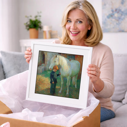 A Quiet Understanding - horse & rider art gift idea for horse lovers
