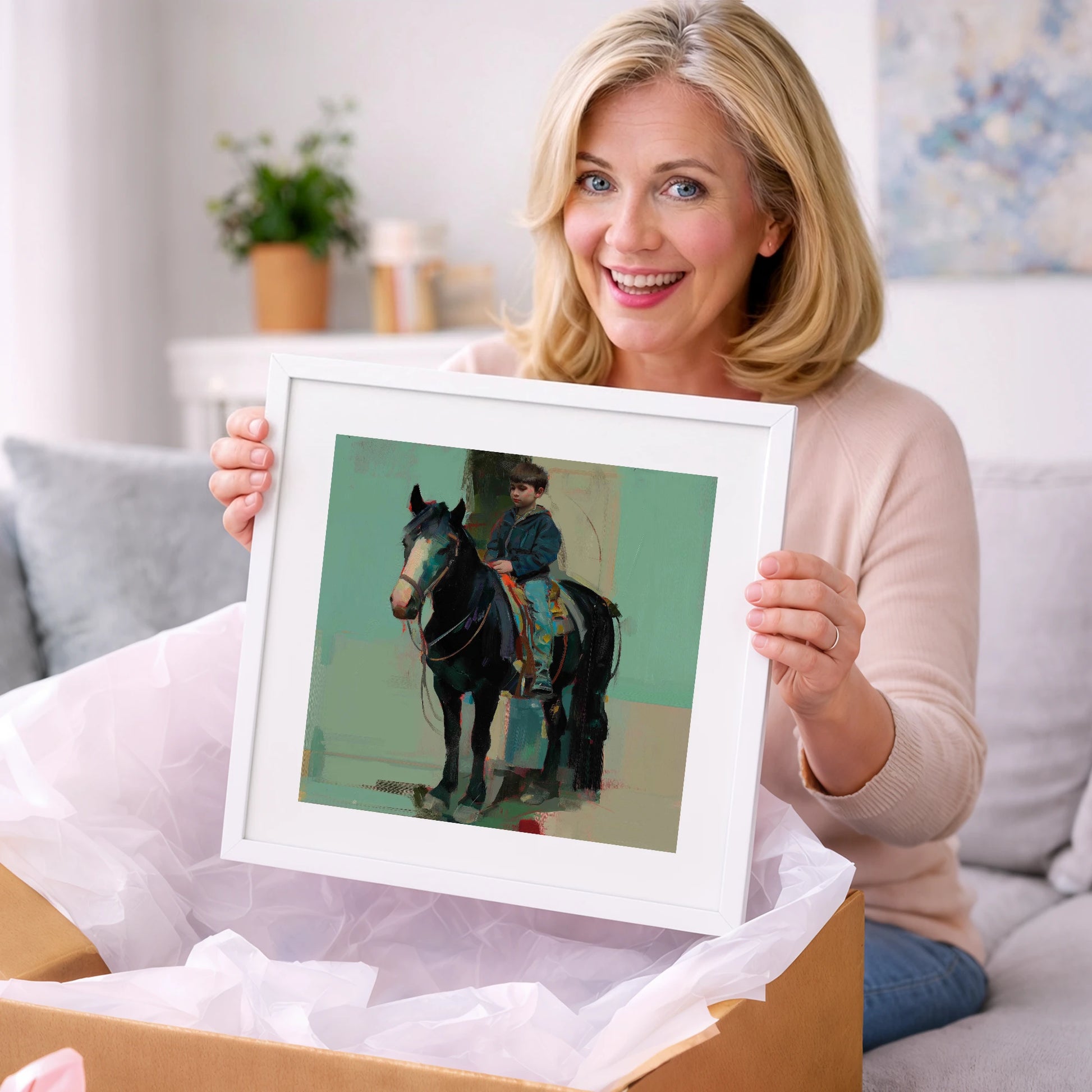 The Quiet Partnership - horse & rider art gift idea for horse lovers