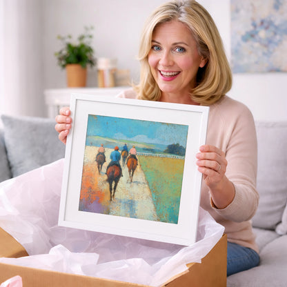 The Morning String - racing horse art gift idea for horse lovers