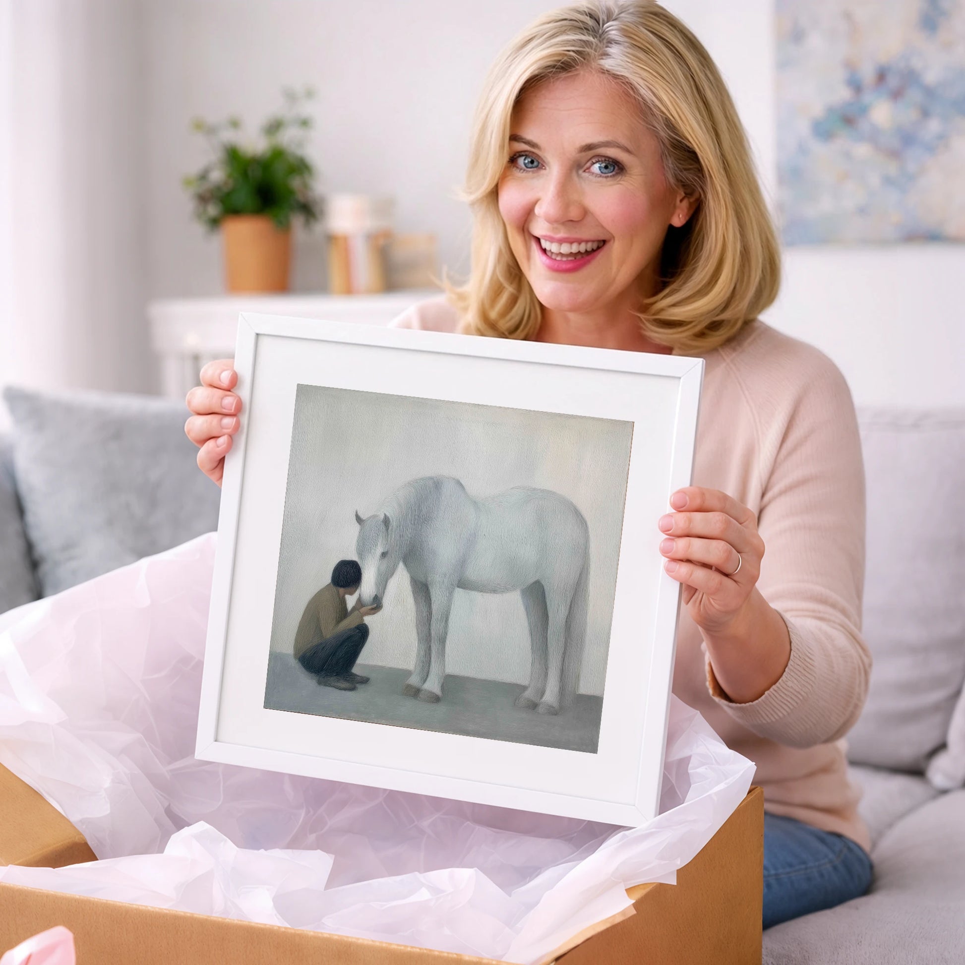 The Quiet Connection - horse & rider art gift idea for horse lovers
