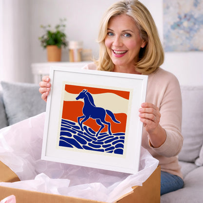 Cobalt Spirit Across the Plains - wild horses art gift idea for horse lovers
