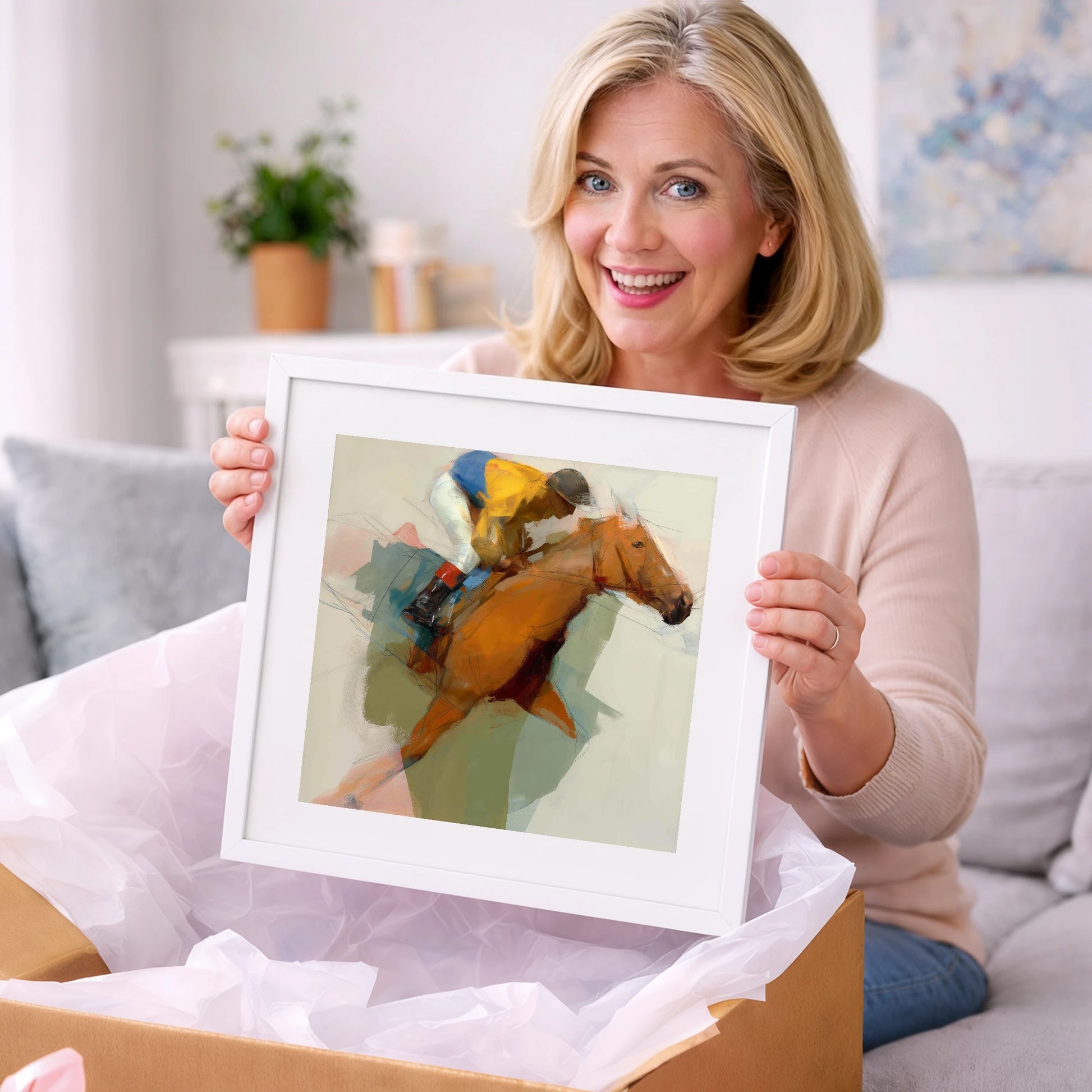 The Front Runner - racing horse art gift idea for horse lovers