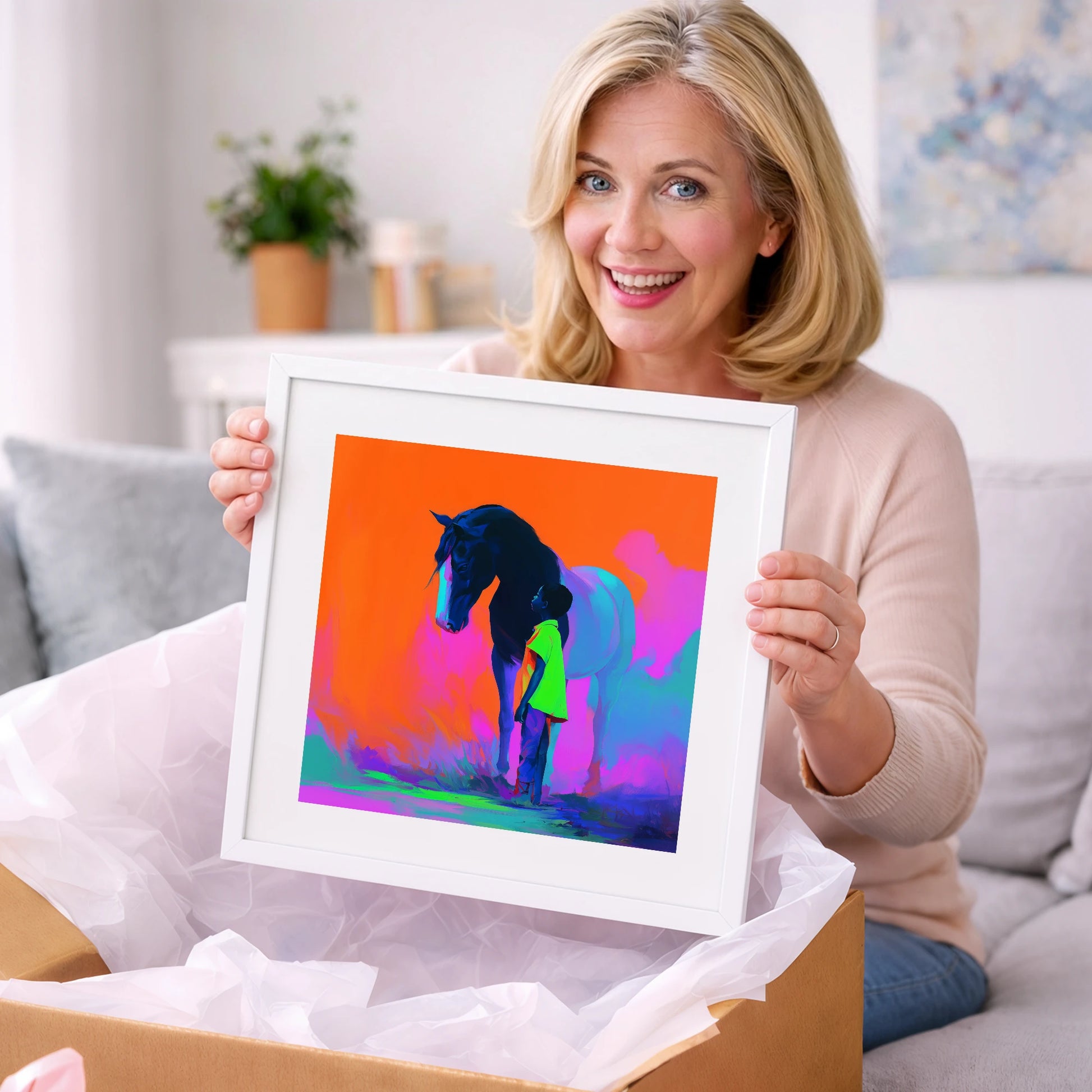 Electric Bond - horse & rider art gift idea for horse lovers